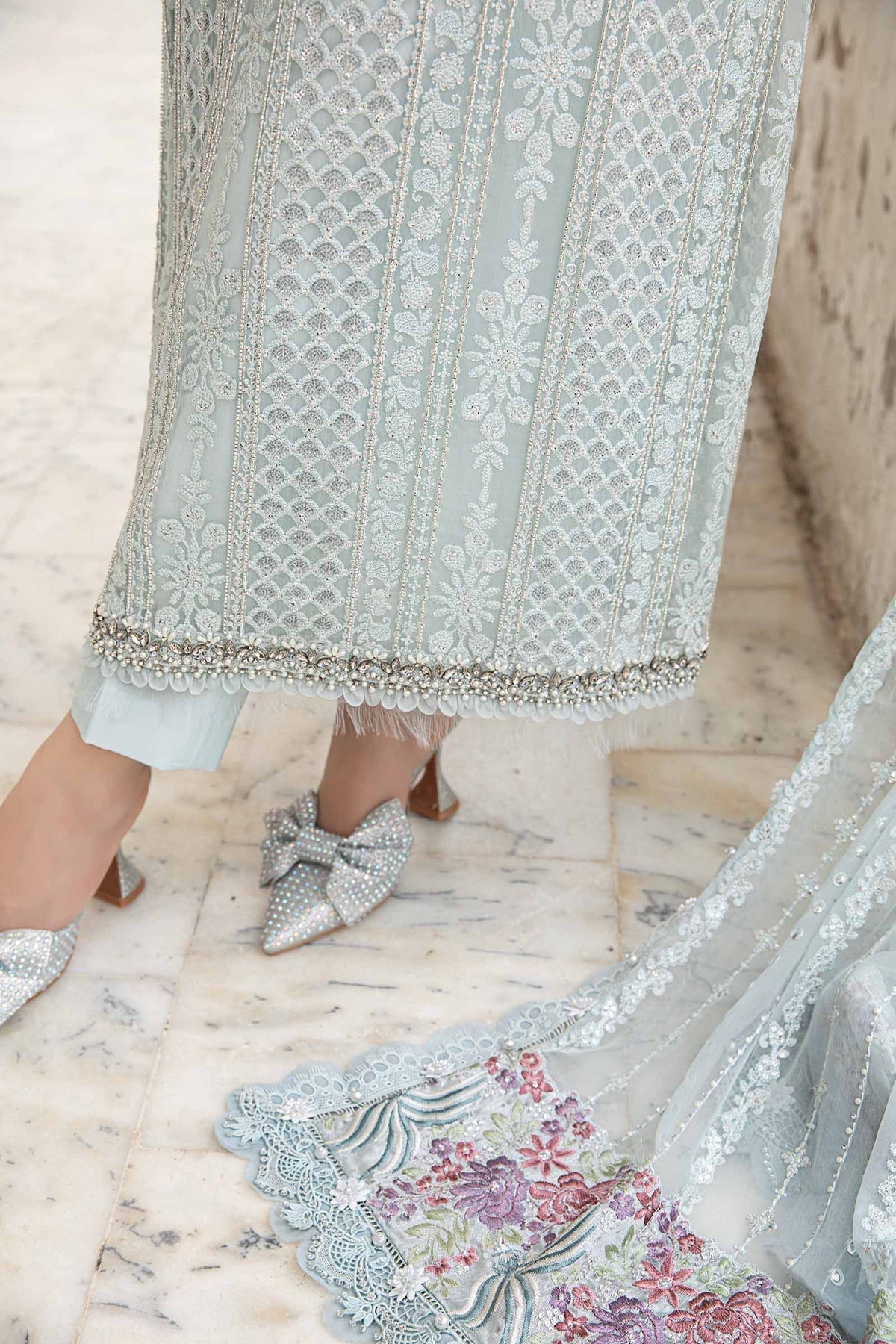 Maria B | Chiffon Formals 24 | Chiffon Suit | MPC-24-103 by Maria B - Designer Dress - Type: Formal - Available at Libayah - 100% Original