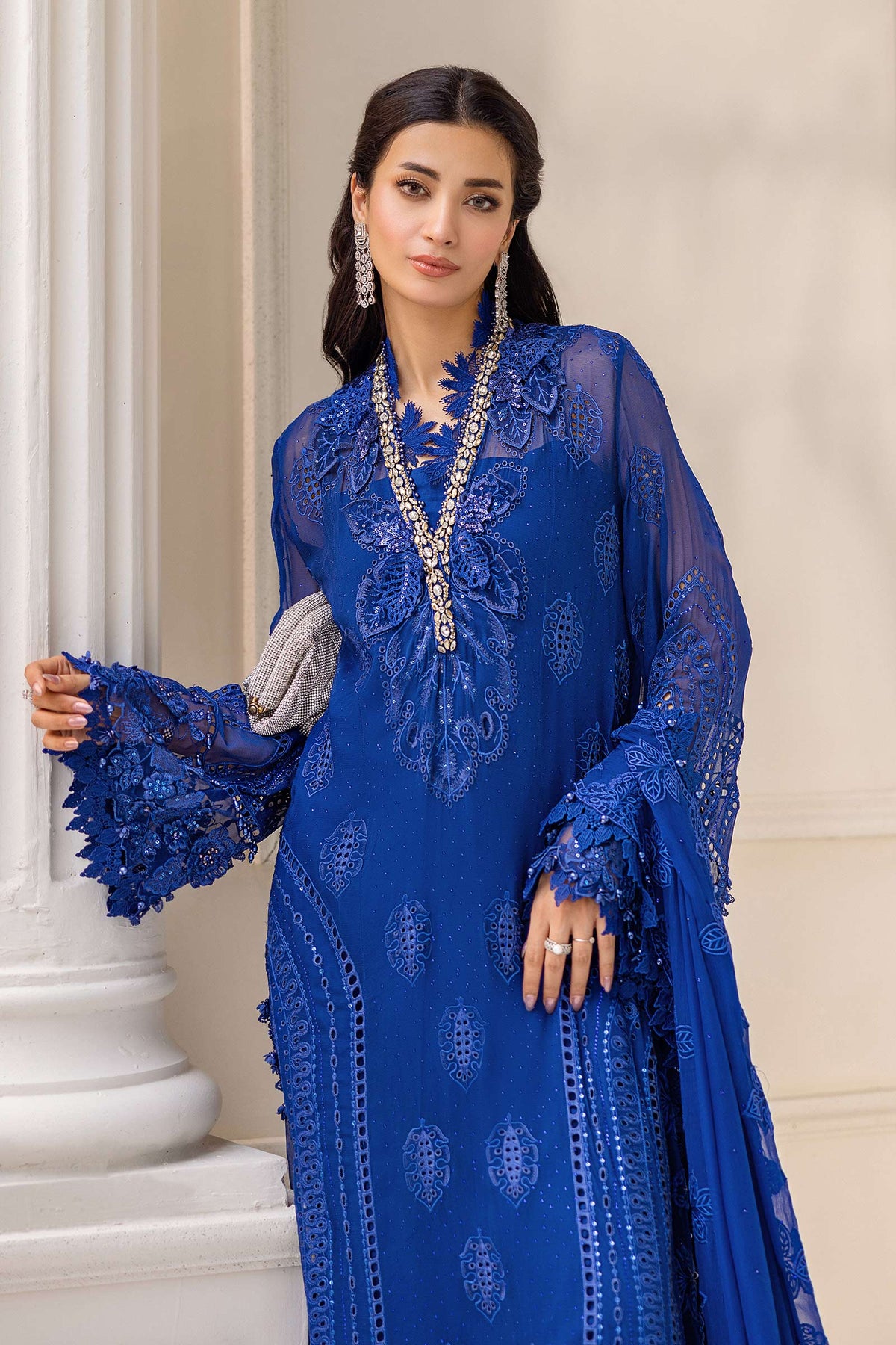 Maria B | Chiffon Formals 25 | MPC-25-103 by Maria B - Designer Dress  - Type : Ladies Clothes - Available at Libayah - 100% Original 