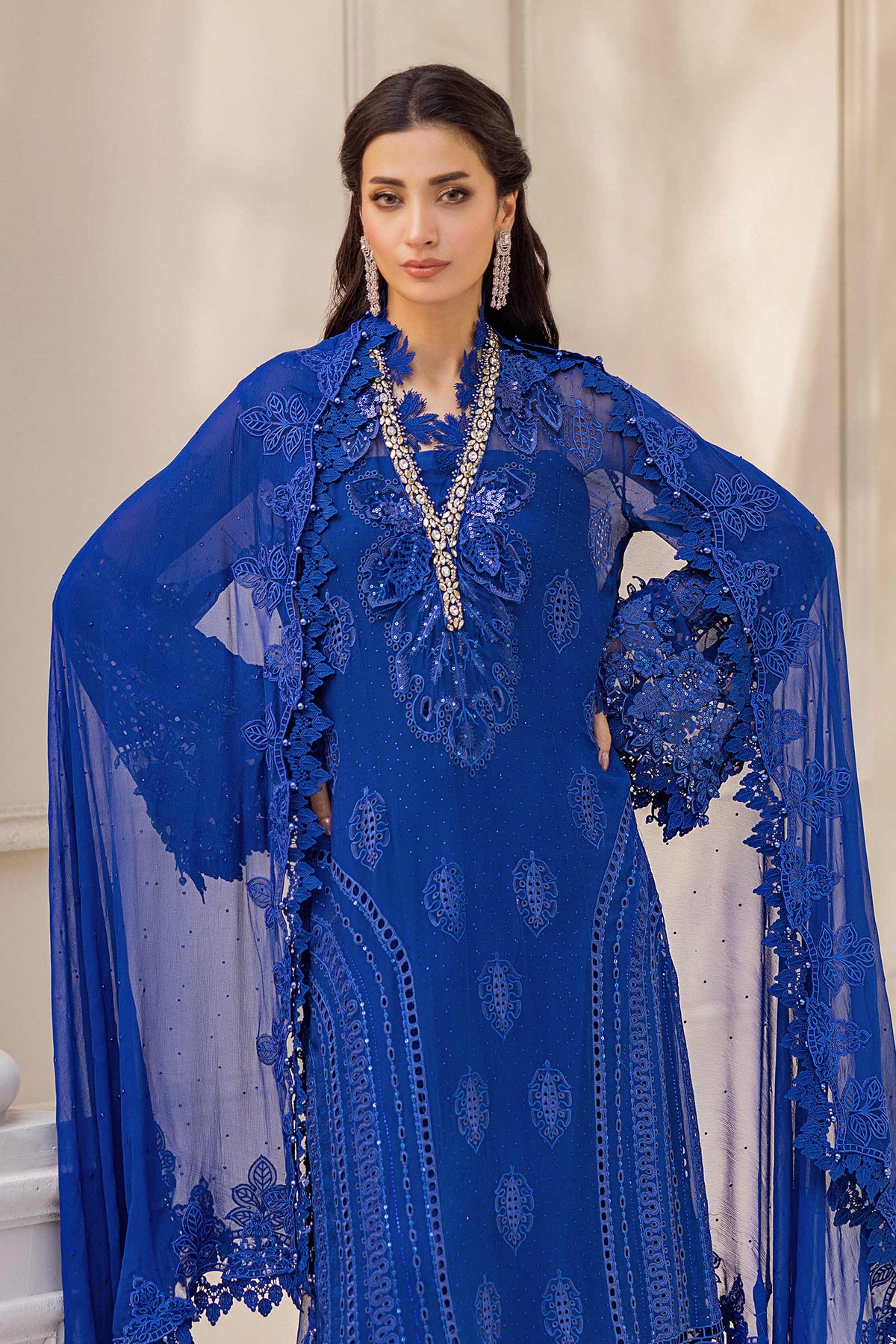 Maria B | Chiffon Formals 25 | MPC-25-103 by Maria B - Designer Dress  - Type : Ladies Clothes - Available at Libayah - 100% Original 