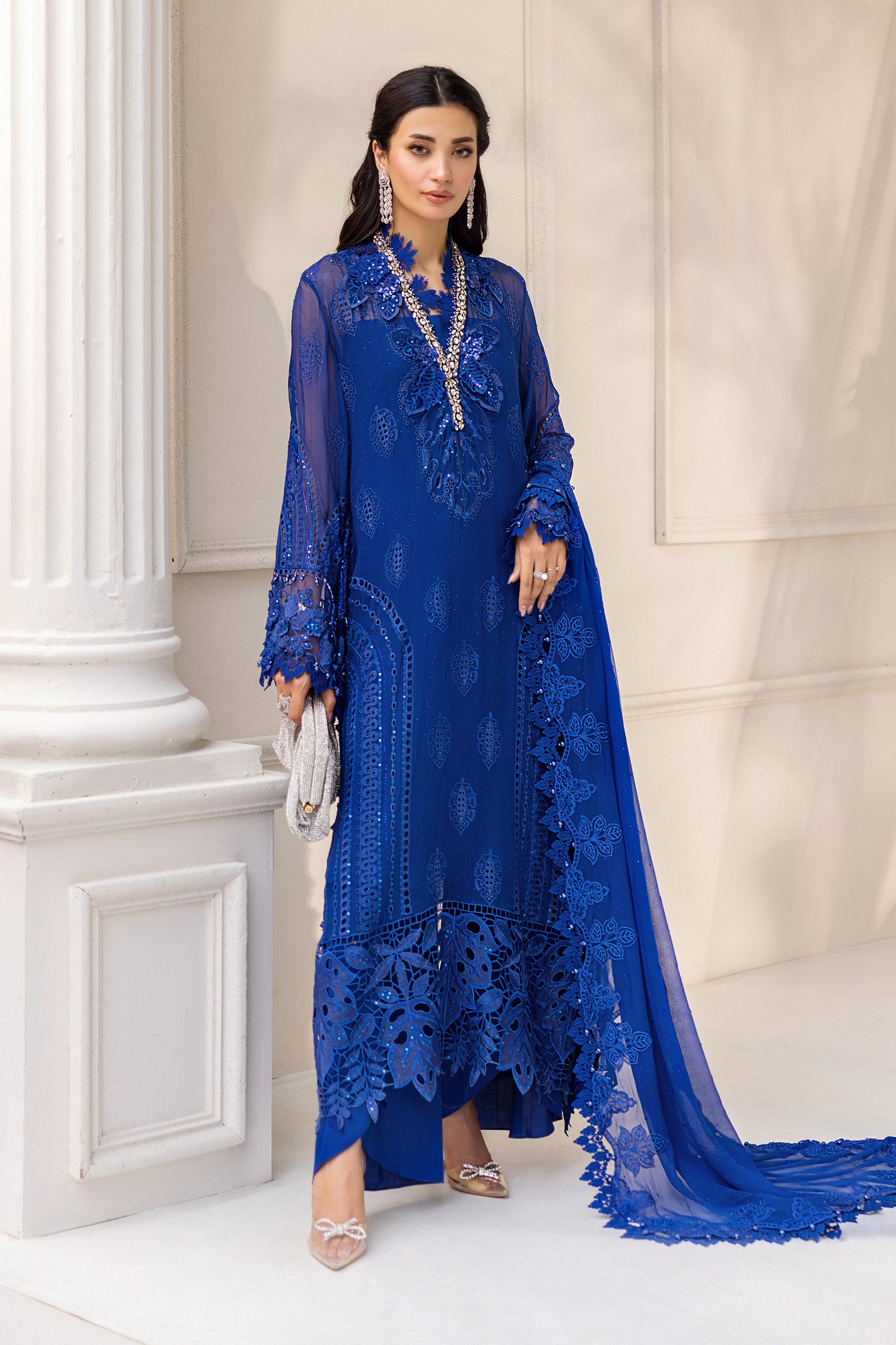 Maria B | Chiffon Formals 25 | MPC-25-103 by Maria B - Designer Dress  - Type : Ladies Clothes - Available at Libayah - 100% Original 