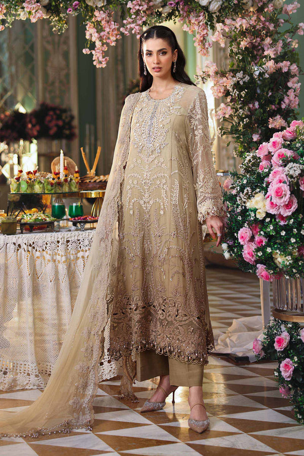 Maria b | Chiffon Formals 26 | MPC-26-103-Olive Gold by Maria B - Designer Dress  - Type : Ladies Clothes - Available at Libayah - 100% Original 