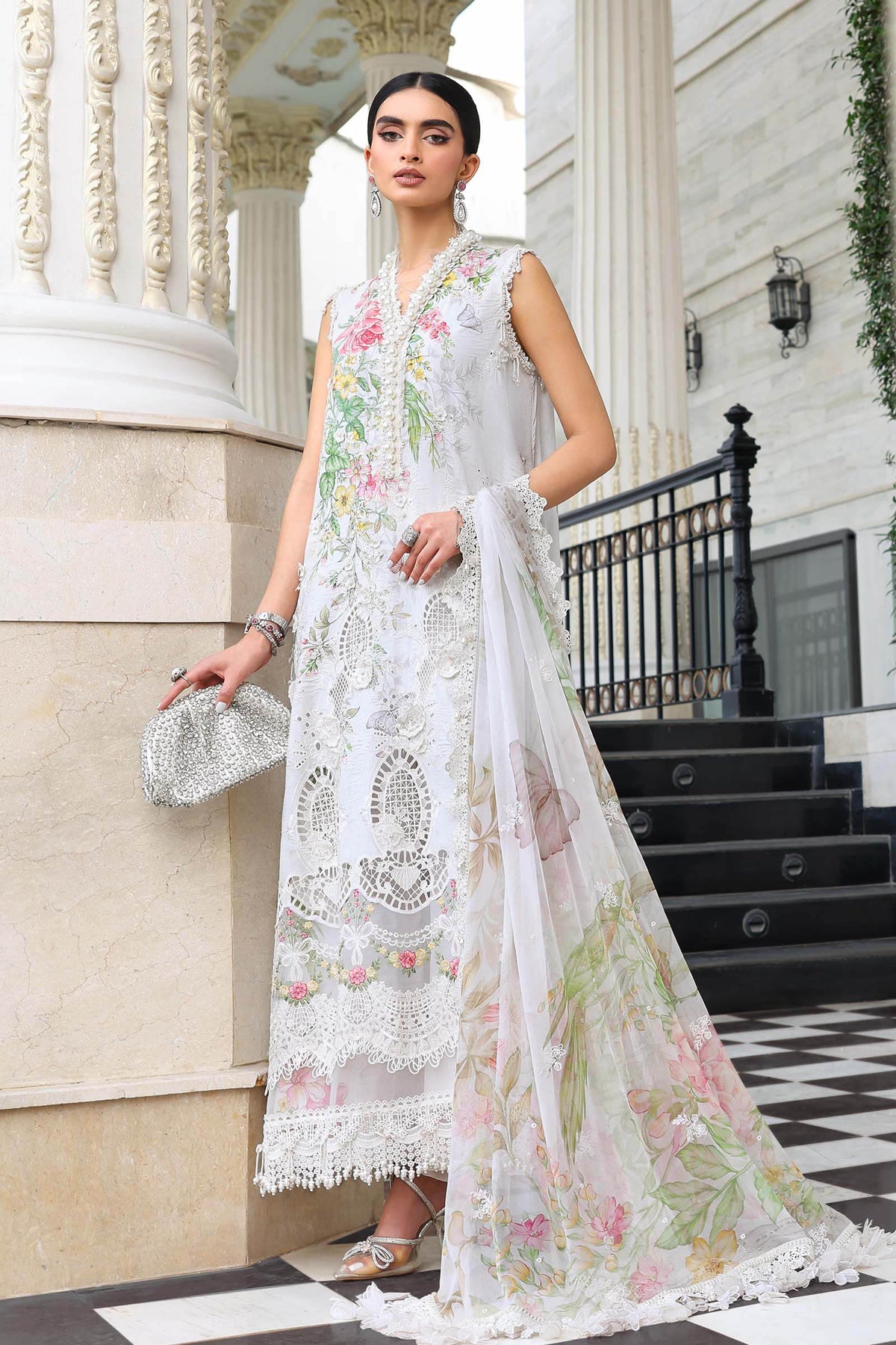 Maria B | Luxury Lawn 26 | EL-26-03 by Maria B - Designer Dress  - Type : Ladies Clothes - Available at Libayah - 100% Original 