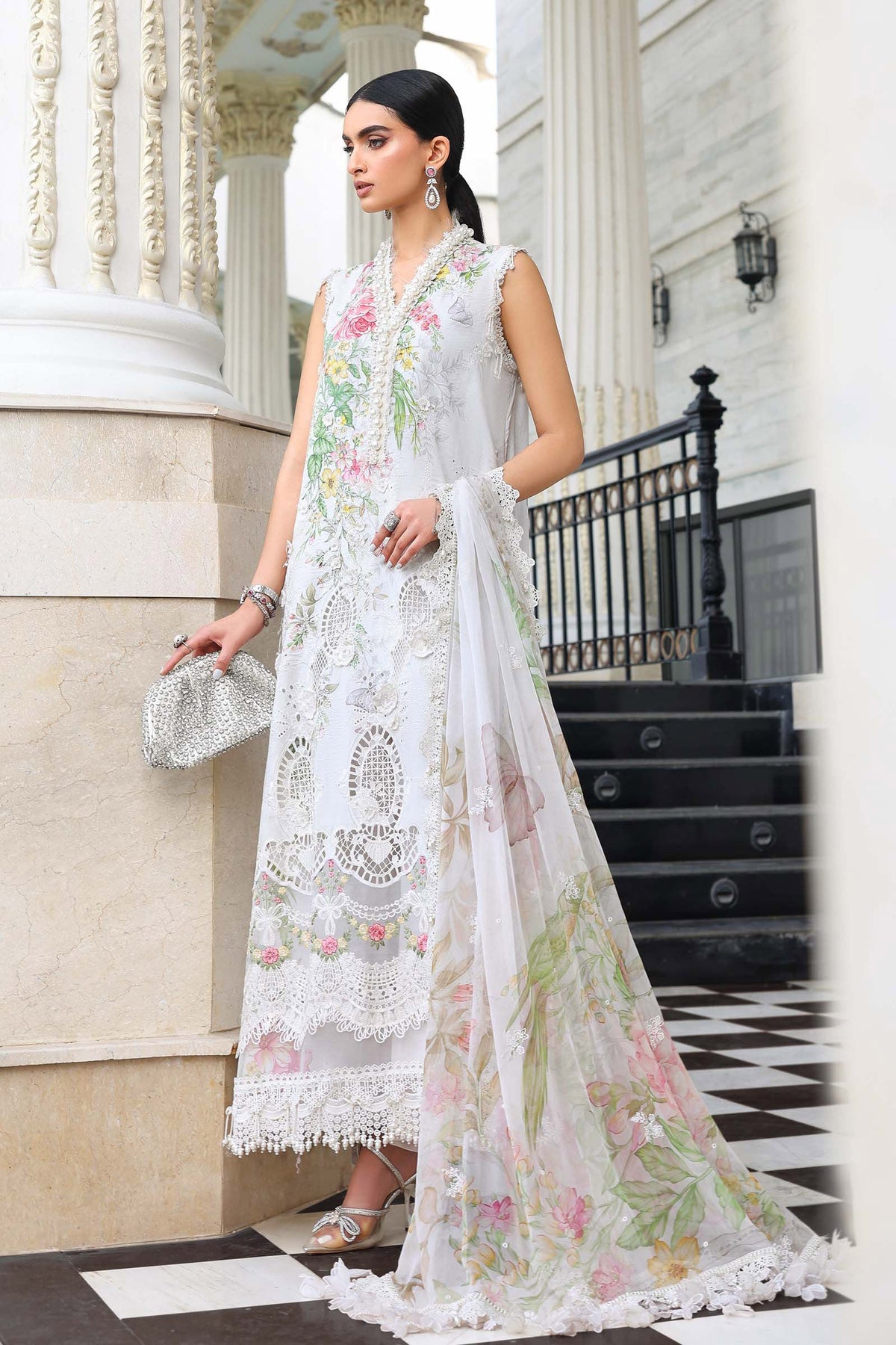 Maria B | Luxury Lawn 26 | EL-26-03 by Maria B - Designer Dress  - Type : Ladies Clothes - Available at Libayah - 100% Original 