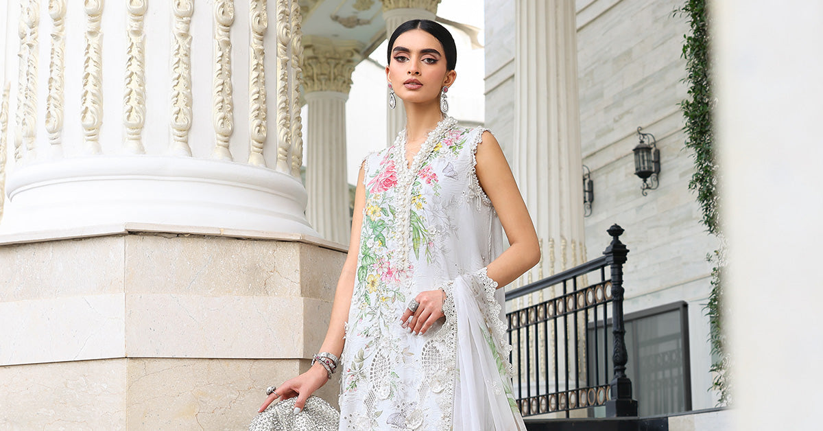 Maria B | Luxury Lawn 26 | EL-26-03 by Maria B - Designer Dress  - Type : Ladies Clothes - Available at Libayah - 100% Original 