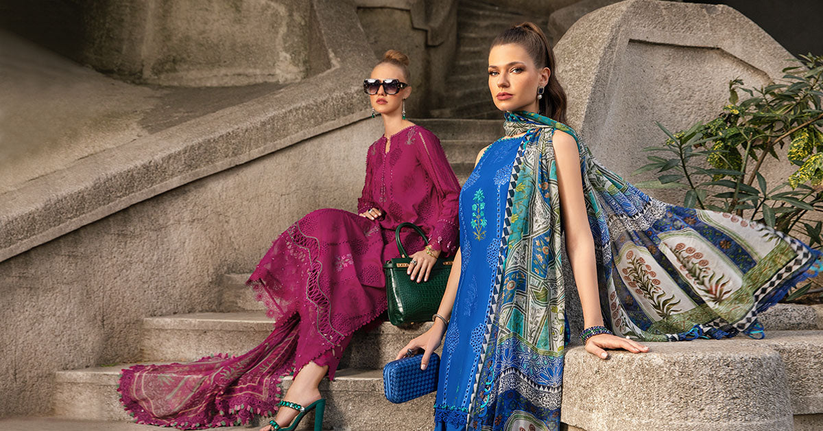 Maria B | M Prints Fall Edit 24 | MPT-2303-A by Maria B - Designer Dress  - Type : Ladies Clothes - Available at Libayah - 100% Original 