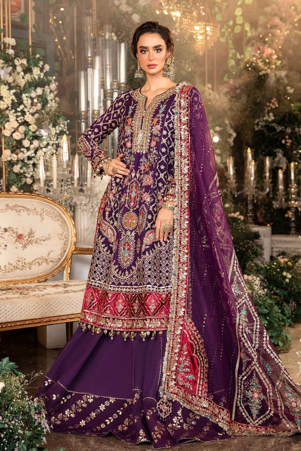 Maria B | Mbroidered Formals 24 | Organza Suit | BD-2903 by Maria B - Designer Dress  - Type : Wedding Dress - Available at Libayah - 100% Original 