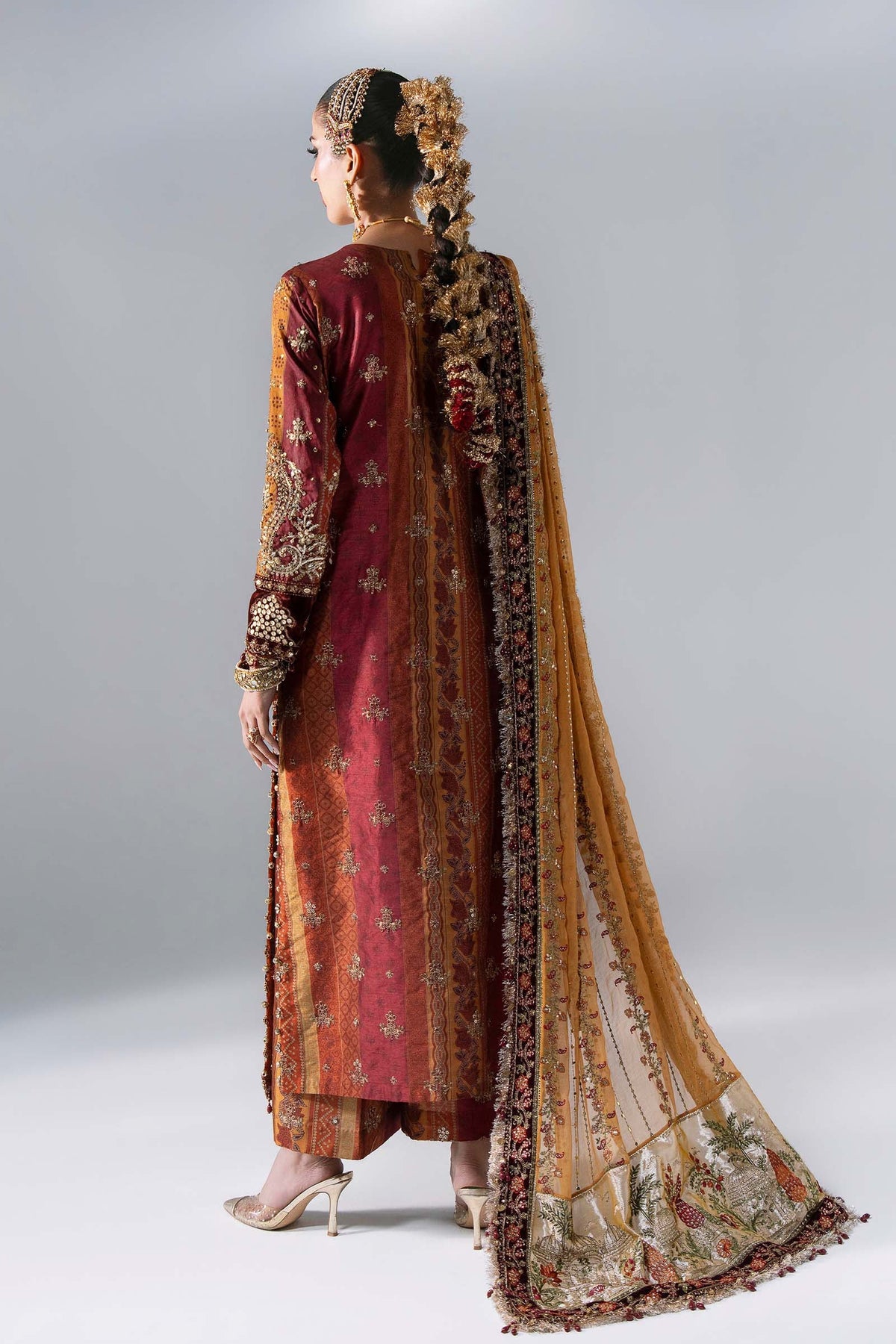 Maria B | Mbroidered Wedding Formals 26 | BD-3104-Maroon Crimson by Maria B - Designer Dress  - Type : Ladies Clothes - Available at Libayah - 100% Original 