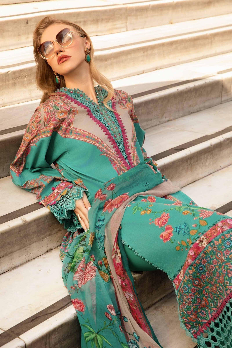Maria B | M Prints Fall Edit 24 | MPT-2304-A by Maria B - Designer Dress  - Type : Ladies Clothes - Available at Libayah - 100% Original 