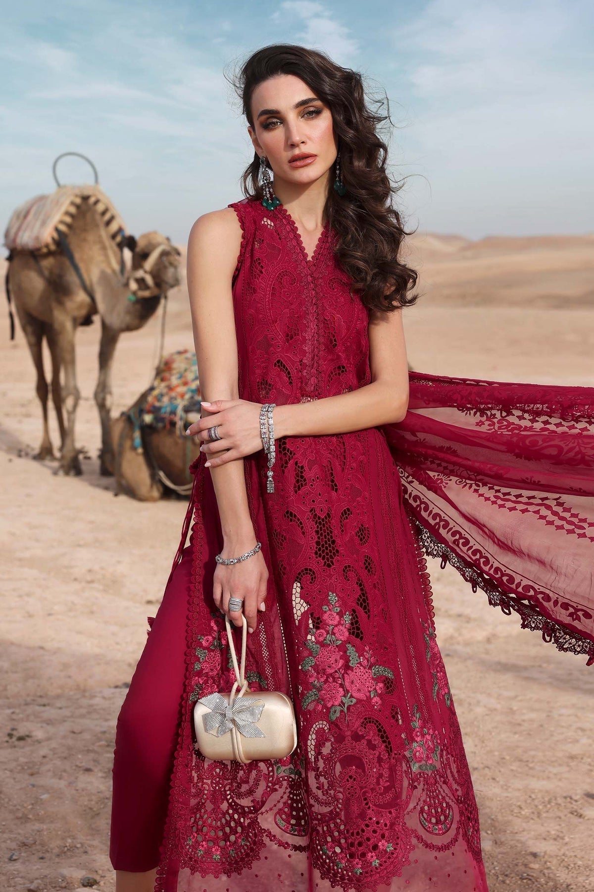 Maria B | Luxury Lawn 25 | D-2504-A by Maria B - Designer Dress - Type: Ladies Clothes - Available at Libayah - 100% Original
