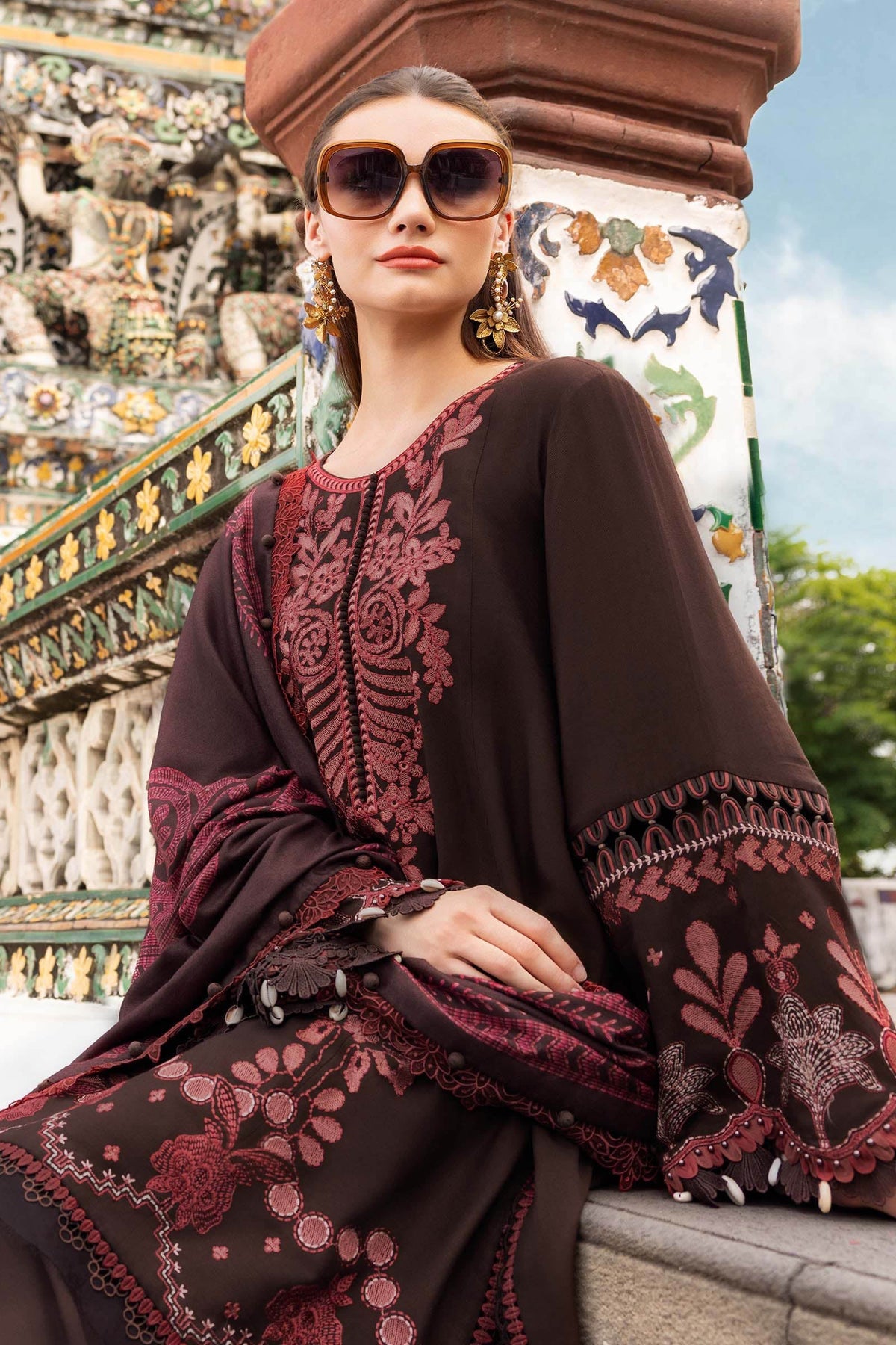 Maria B | M Prints Winter 25 | MPT-2804-A by Maria B - Designer Dress  - Type : Ladies Clothes - Available at Libayah - 100% Original 