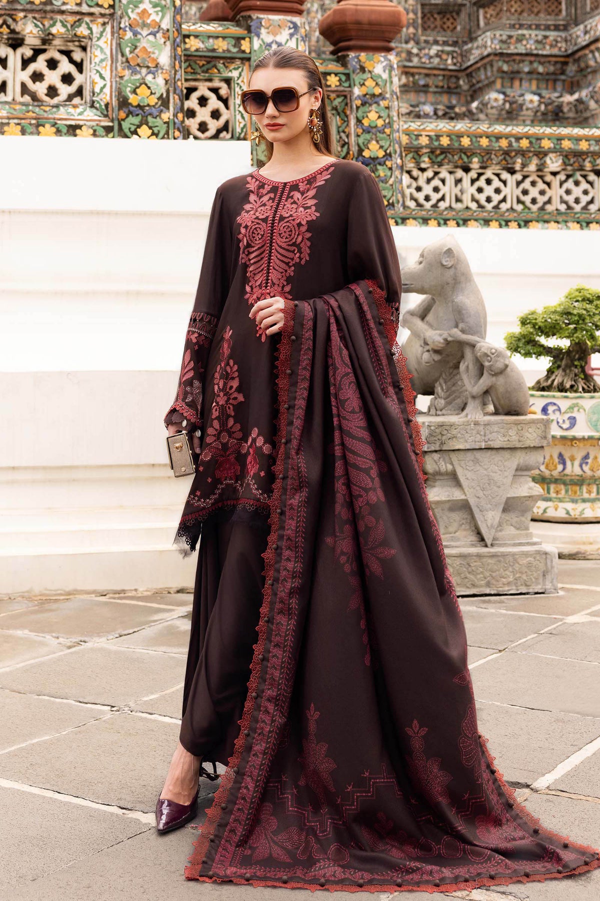 Maria B | M Prints Winter 25 | MPT-2804-A by Maria B - Designer Dress  - Type : Ladies Clothes - Available at Libayah - 100% Original 