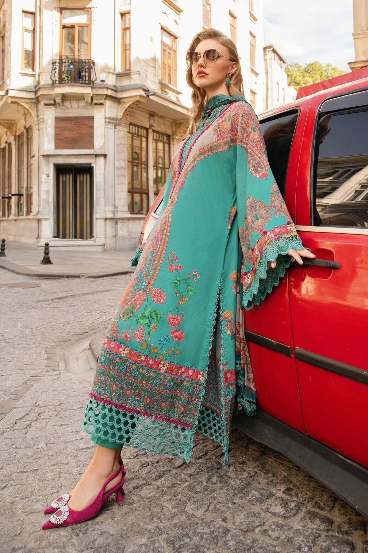 Maria B | M Prints Fall Edit 24 | MPT-2304-A by Maria B - Designer Dress  - Type : Ladies Clothes - Available at Libayah - 100% Original 