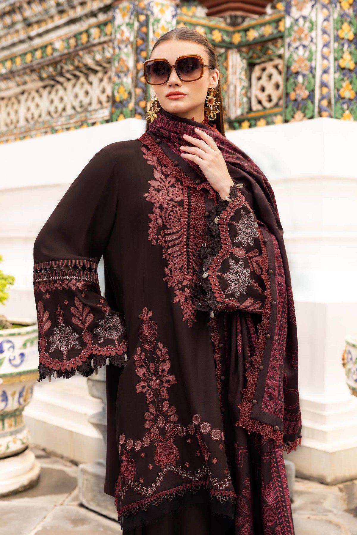 Maria B | M Prints Winter 25 | MPT-2804-A by Maria B - Designer Dress  - Type : Ladies Clothes - Available at Libayah - 100% Original 