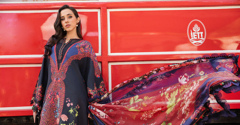 Maria B | M Prints Fall Edit 24 | MPT-2304-B by Maria B - Designer Dress  - Type : Ladies Clothes - Available at Libayah - 100% Original 