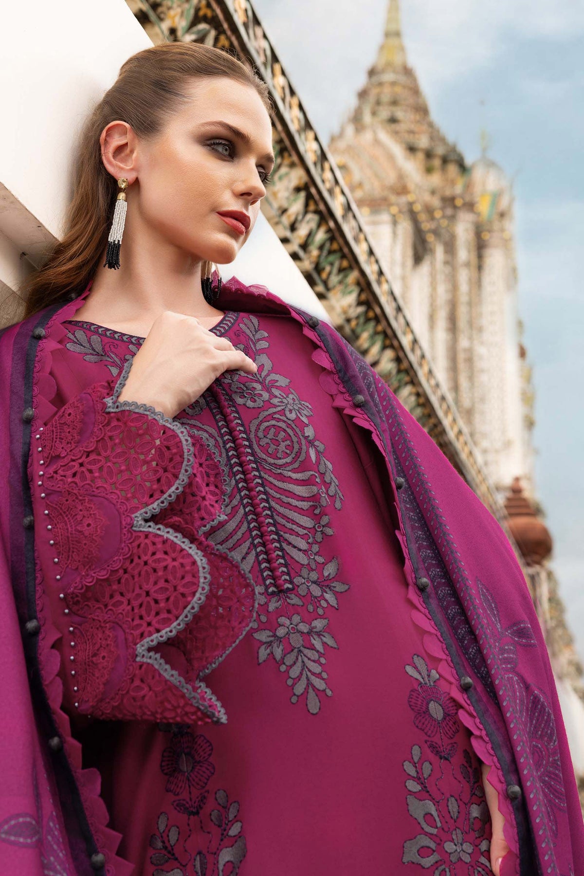Maria B | M Prints Winter 25 | MPT-2804-B by Maria B - Designer Dress  - Type : Ladies Clothes - Available at Libayah - 100% Original 