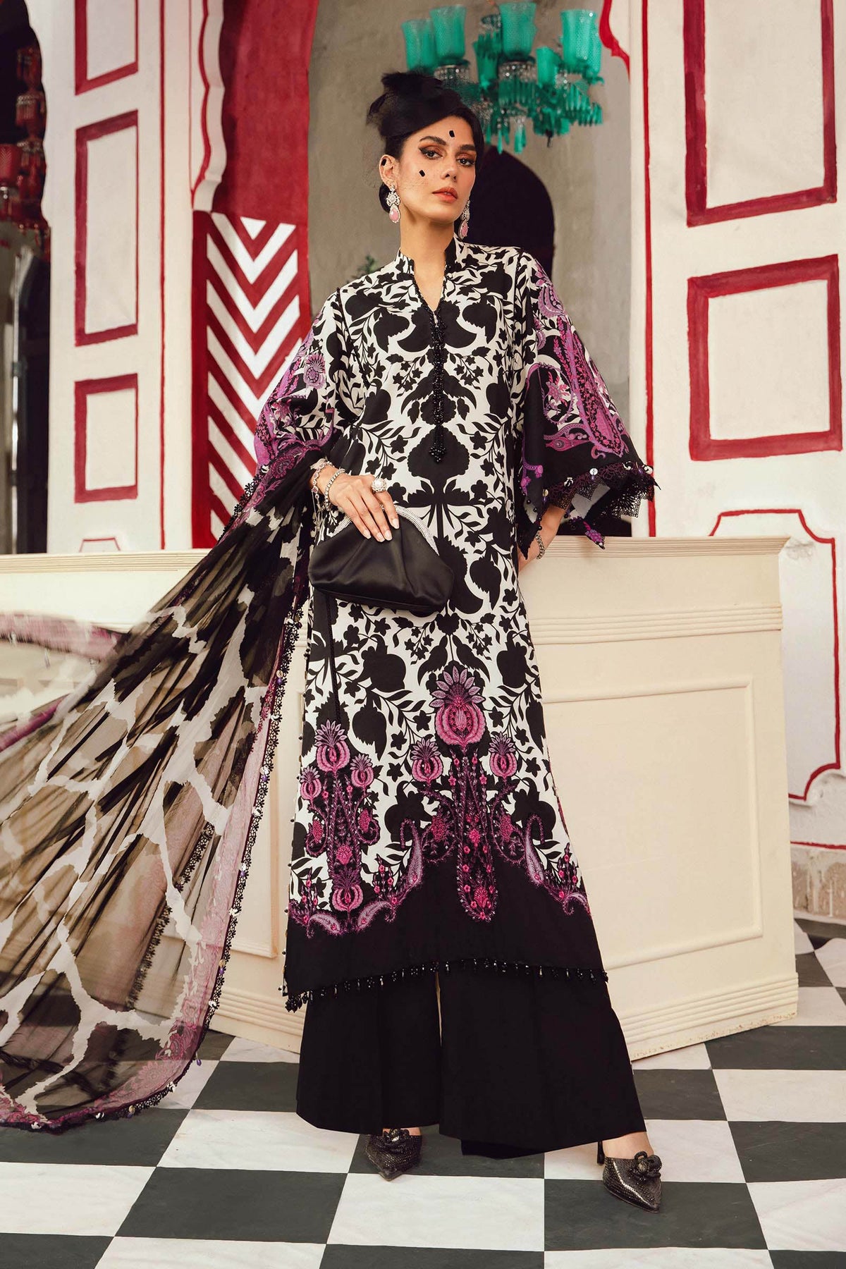 MPT-2704-B – authentic Pakistani dress from the Maria B M Prints Winter 25 collection for women in the UK