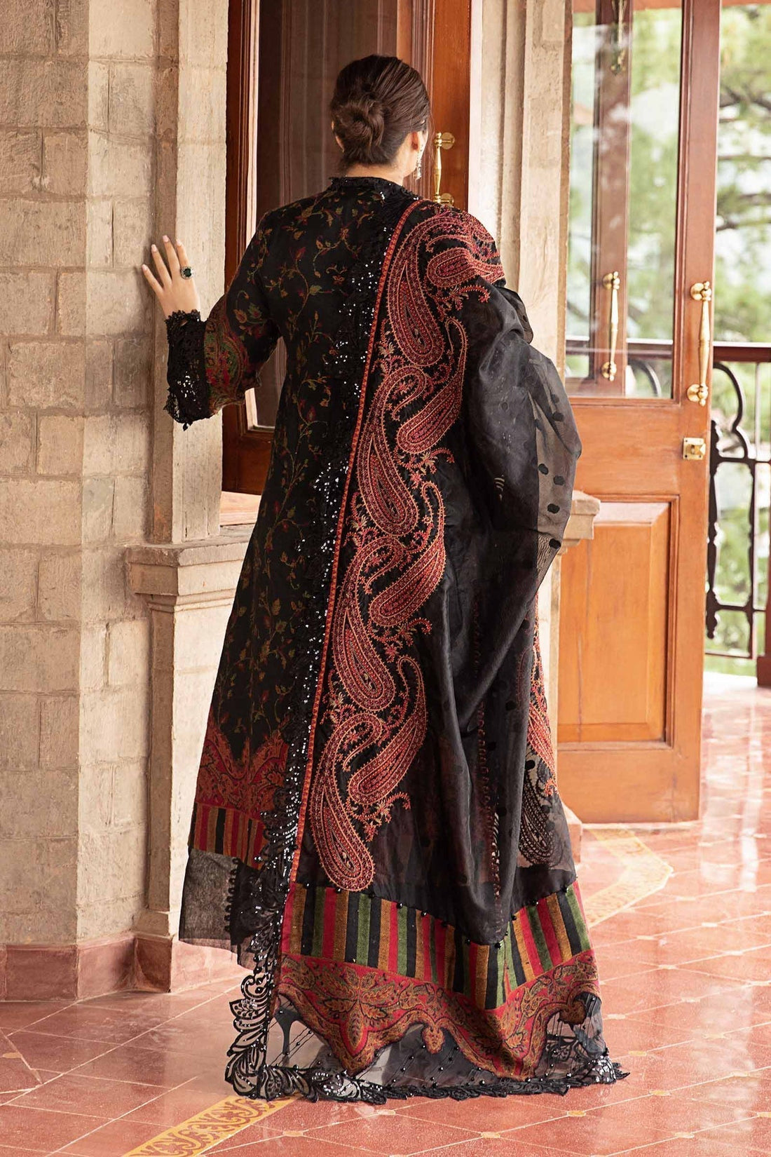 Maria B | Winter Luxe 24 | Velvet DL-1204 by Maria B - Designer Dress  - Type : Ladies Clothes - Available at Libayah - 100% Original 