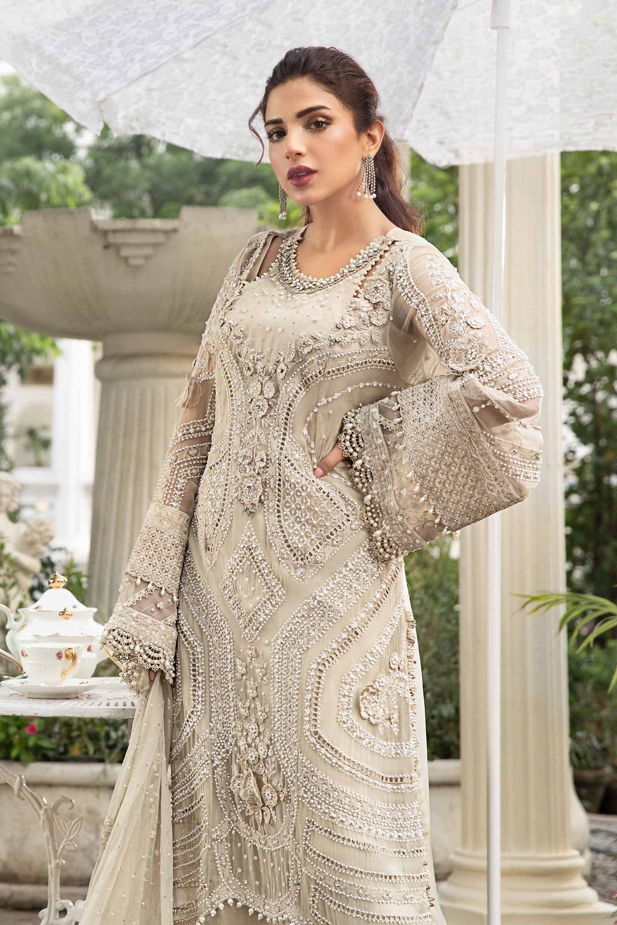 Maria B | Chiffon Formals 24 | Chiffon Suit | MPC-24-104 by Maria B - Designer Dress - Type: Formal - Available at Libayah - 100% Original
