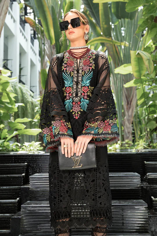Maria B | Luxury Lawn | EL-23-04-Black by Maria B - Designer Dress - Type: Ladies Clothes - Available at Libayah - 100% Original