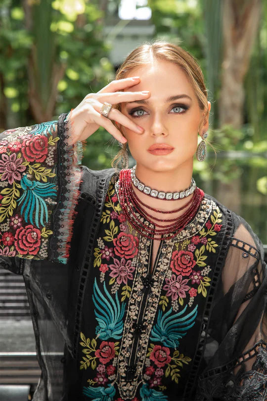 Maria B | Luxury Lawn | EL-23-04-Black by Maria B - Designer Dress - Type: Ladies Clothes - Available at Libayah - 100% Original