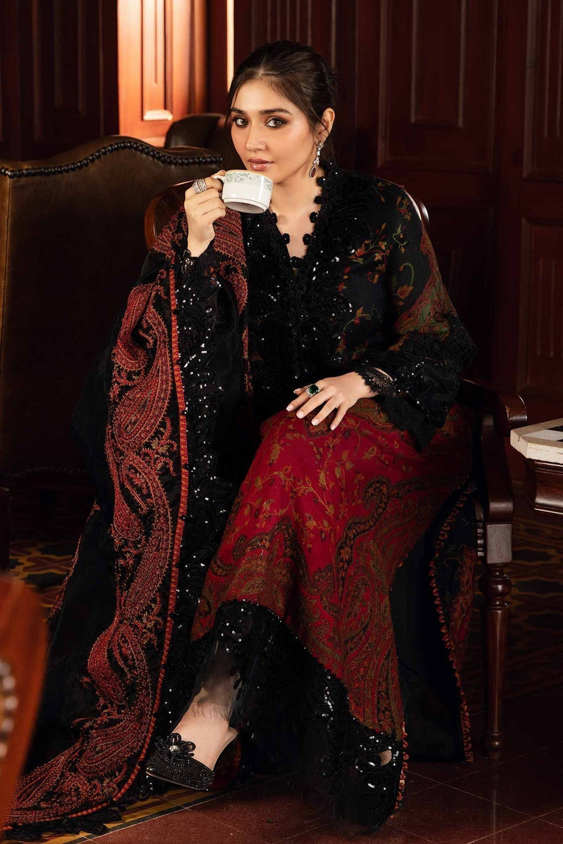 Maria B | Winter Luxe 24 | Velvet DL-1204 by Maria B - Designer Dress  - Type : Ladies Clothes - Available at Libayah - 100% Original 