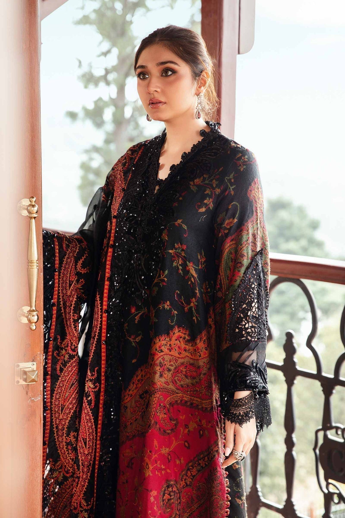 Maria B | Winter Luxe 24 | Velvet DL-1204 by Maria B - Designer Dress  - Type : Ladies Clothes - Available at Libayah - 100% Original 