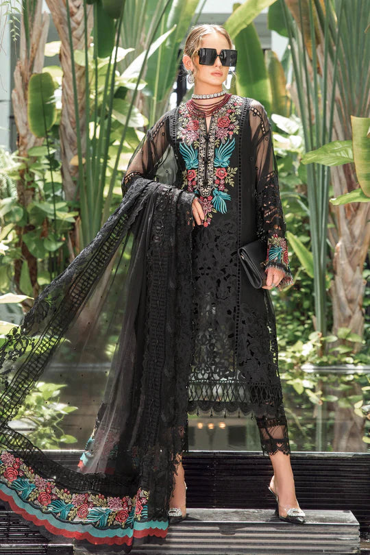 Maria B | Luxury Lawn | EL-23-04-Black by Maria B - Designer Dress - Type: Ladies Clothes - Available at Libayah - 100% Original