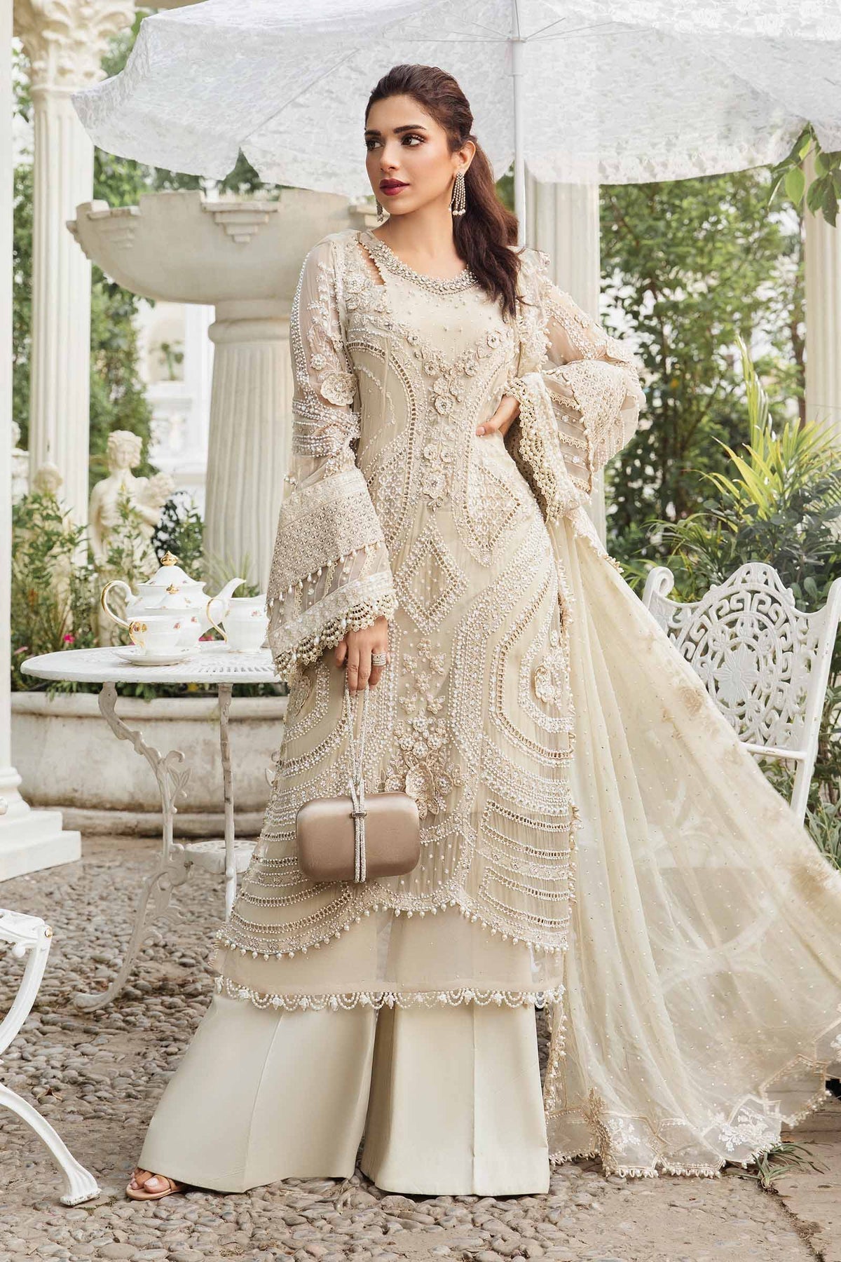 Maria B | Chiffon Formals 24 | Chiffon Suit | MPC-24-104 by Maria B - Designer Dress - Type: Formal - Available at Libayah - 100% Original