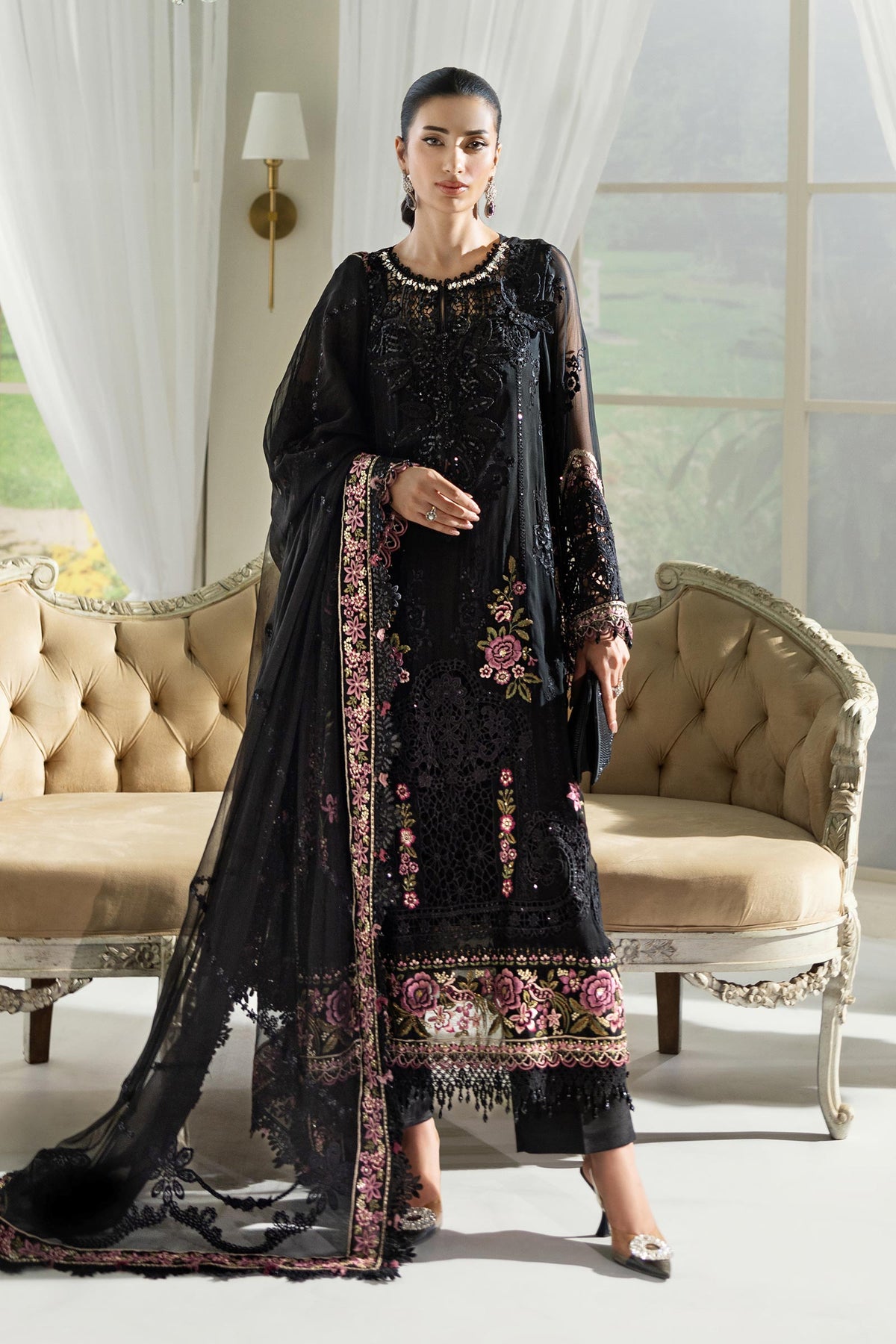 Maria B | Chiffon Formals 25 | MPC-25-104 by Maria B - Designer Dress  - Type : Ladies Clothes - Available at Libayah - 100% Original 