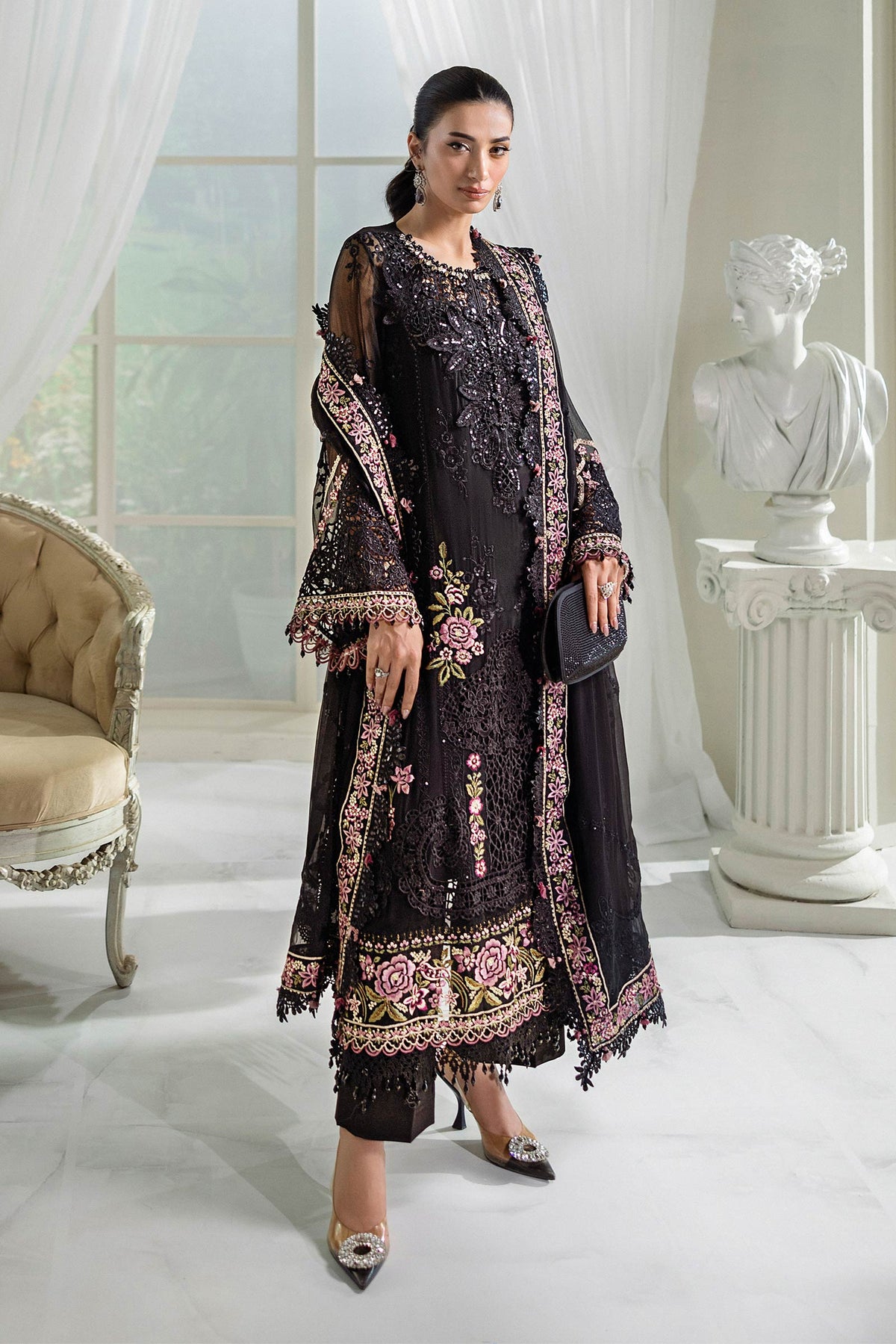 Maria B | Chiffon Formals 25 | MPC-25-104 by Maria B - Designer Dress  - Type : Ladies Clothes - Available at Libayah - 100% Original 