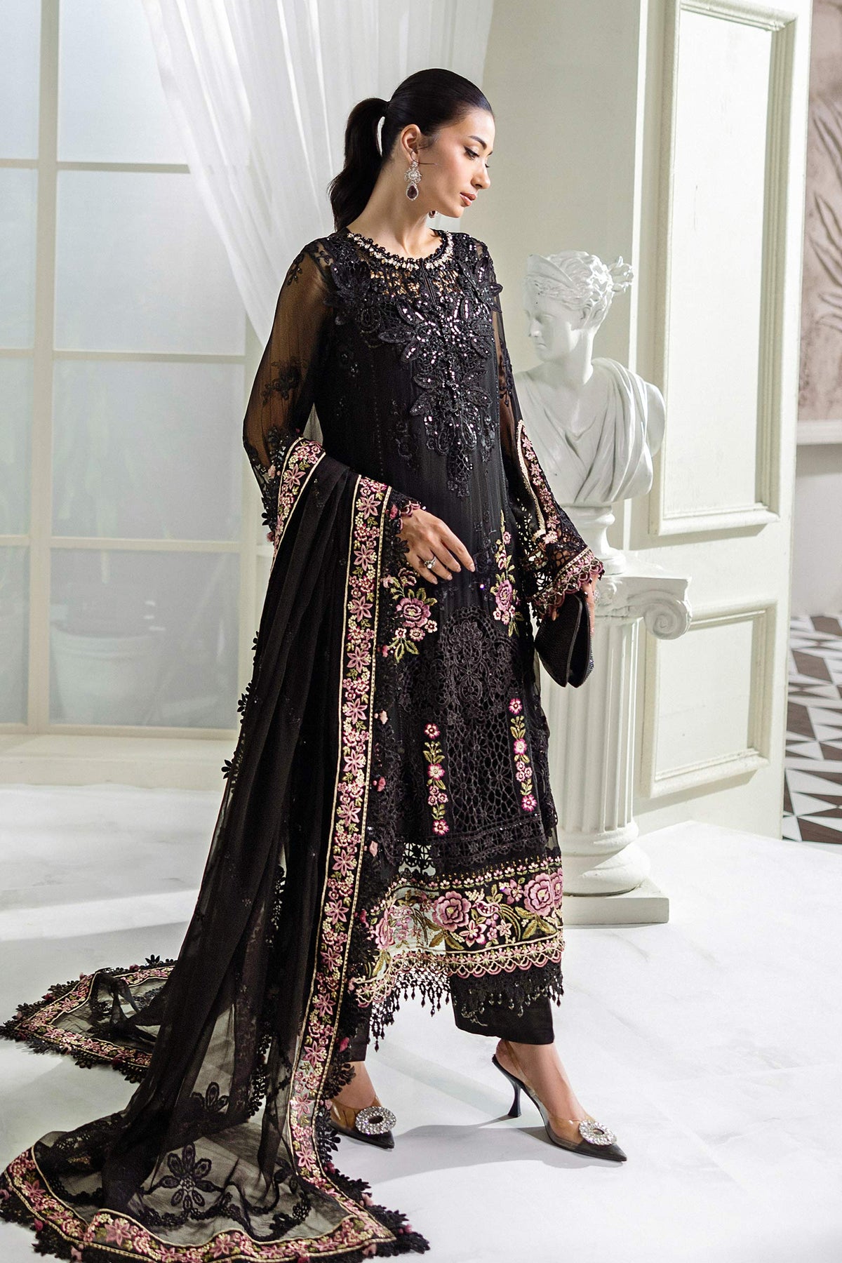 Maria B | Chiffon Formals 25 | MPC-25-104 by Maria B - Designer Dress  - Type : Ladies Clothes - Available at Libayah - 100% Original 