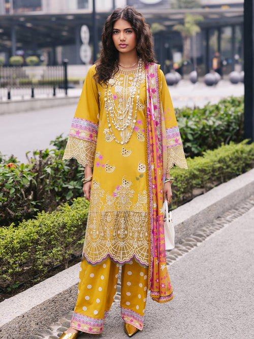 Mahnur | Broadway Luxury Lawn 25 | Buttercup by Mahnur - Designer Dress - Type: Ladies Clothes - Available at Libayah - 100% Original
