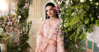 Maria b | Chiffon Formals 26 | MPC-26-104-Peach Pink by Maria B - Designer Dress  - Type : Ladies Clothes - Available at Libayah - 100% Original 