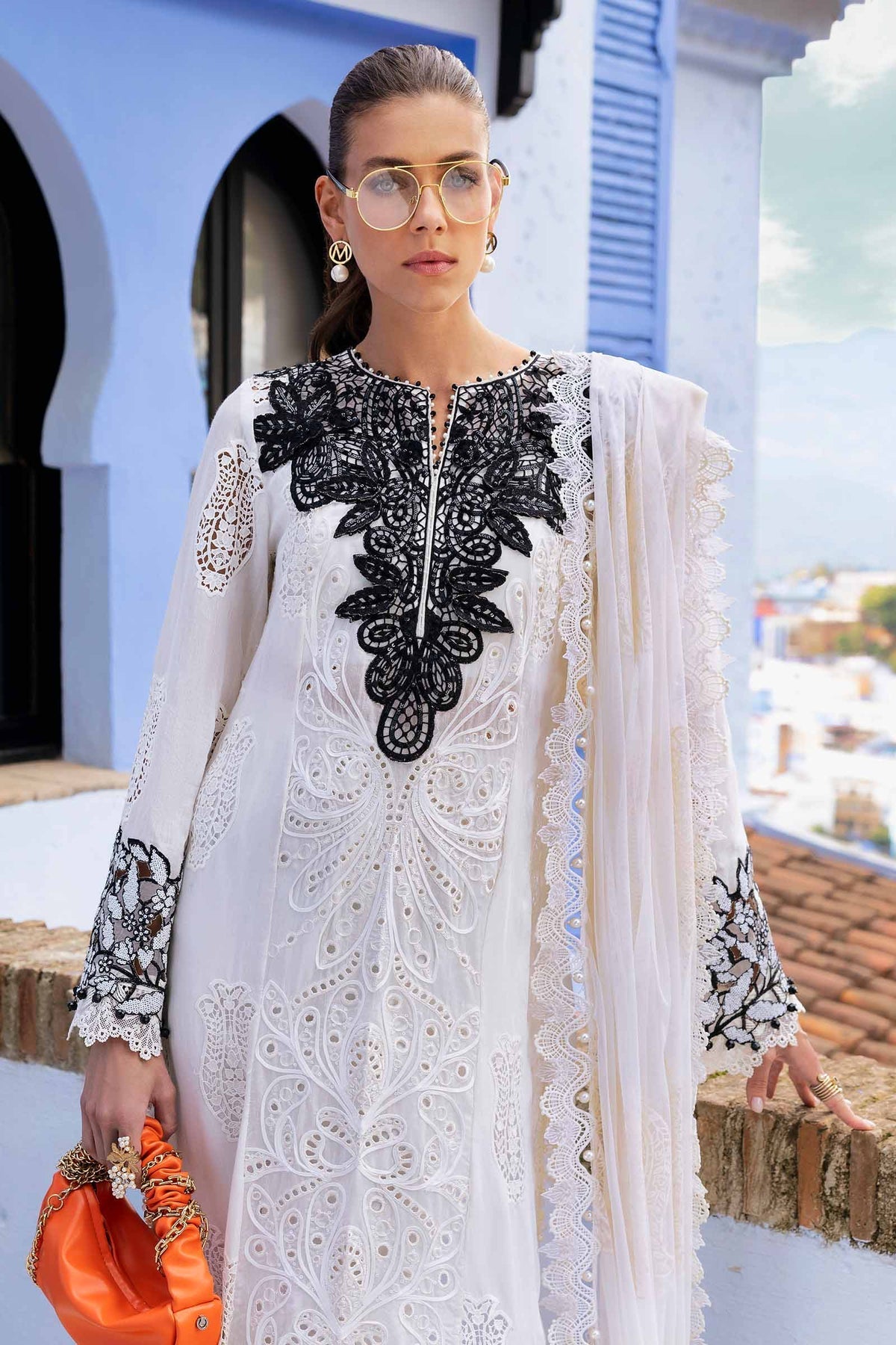 Maria B | Luxury Lawn 25 | D-2505-A by Maria B - Designer Dress - Type: Ladies Clothes - Available at Libayah - 100% Original