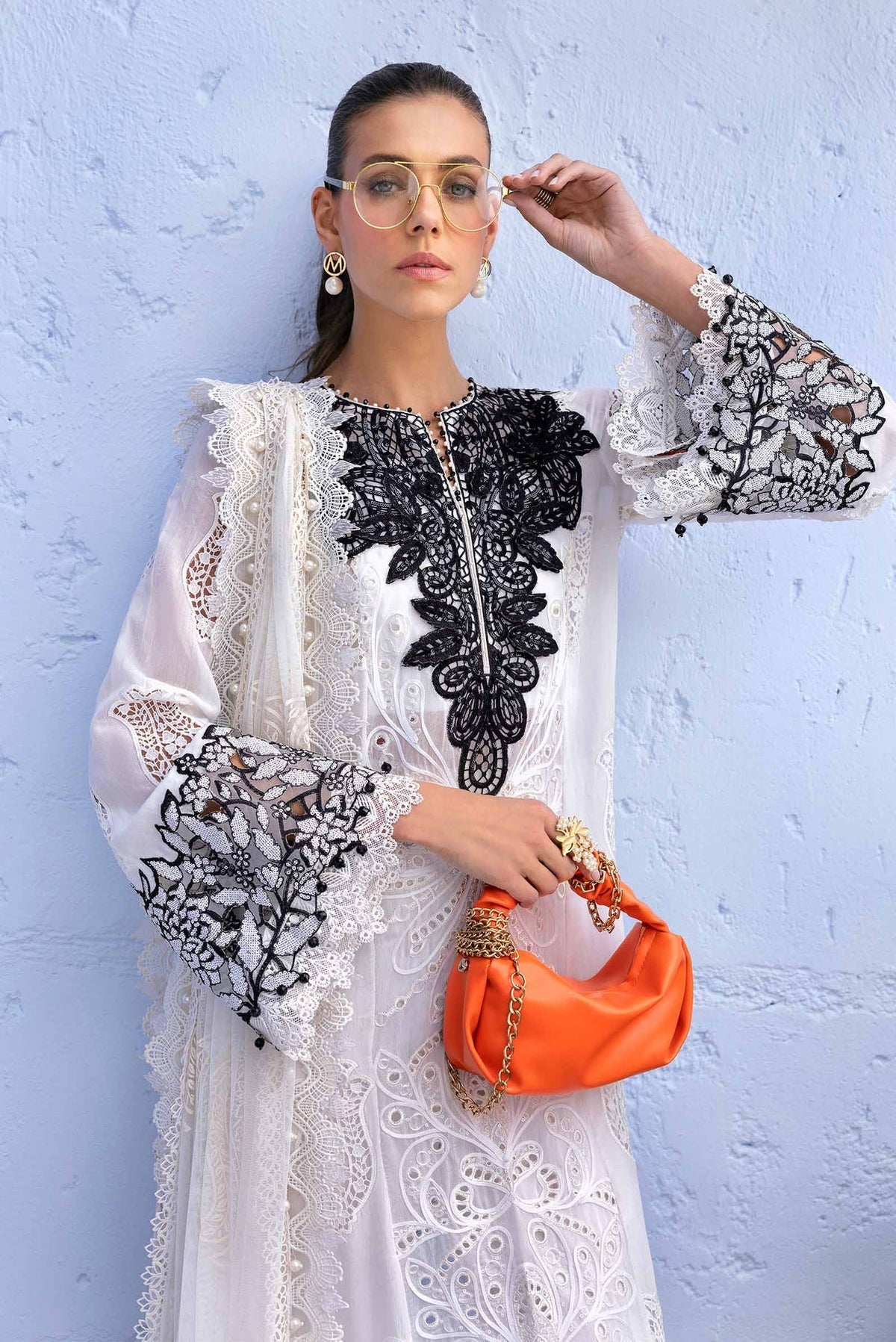 Maria B | Luxury Lawn 25 | D-2505-A by Maria B - Designer Dress - Type: Ladies Clothes - Available at Libayah - 100% Original