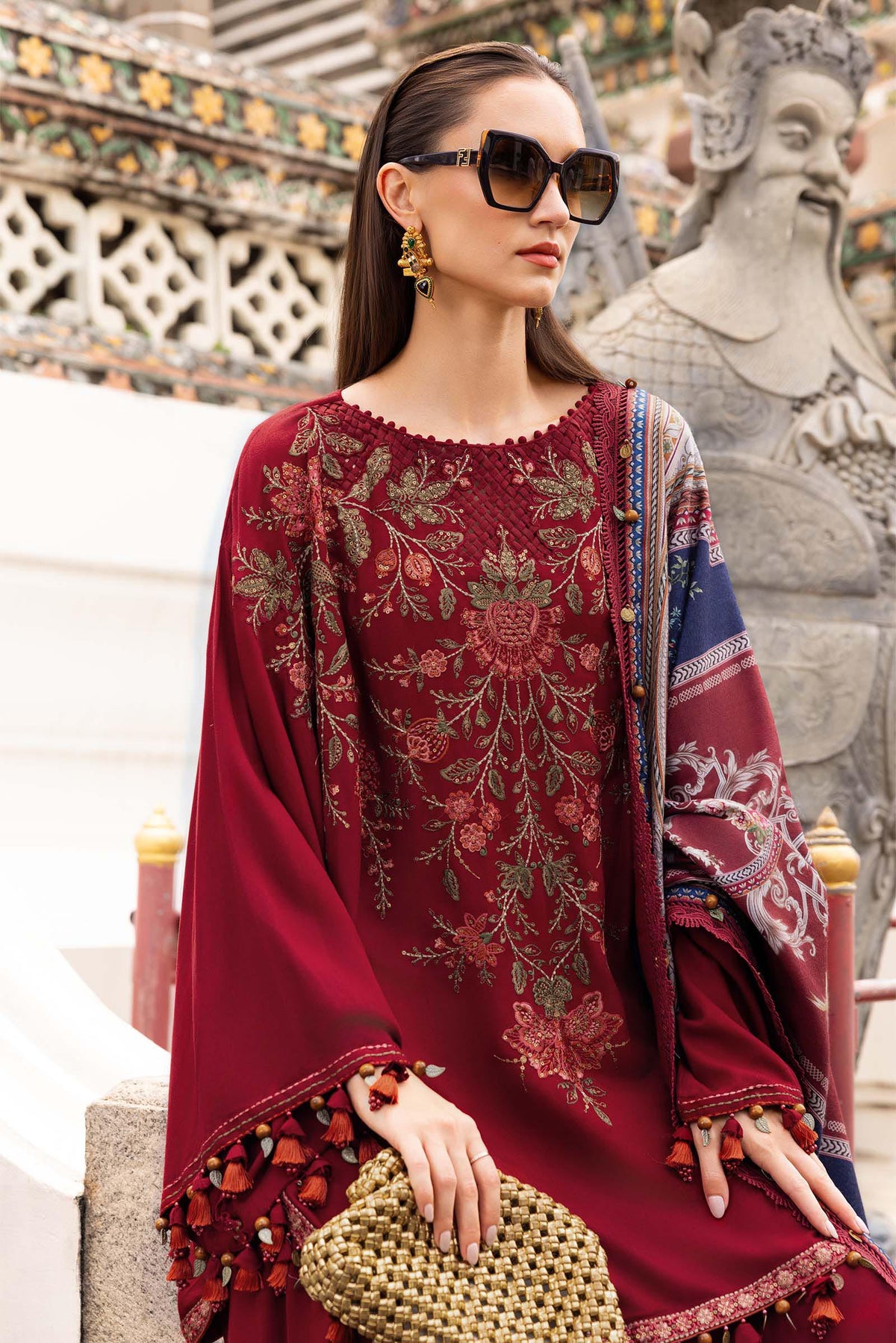 Maria B | M Prints Winter 25 | MPT-2805-A by Maria B - Designer Dress  - Type : Ladies Clothes - Available at Libayah - 100% Original 