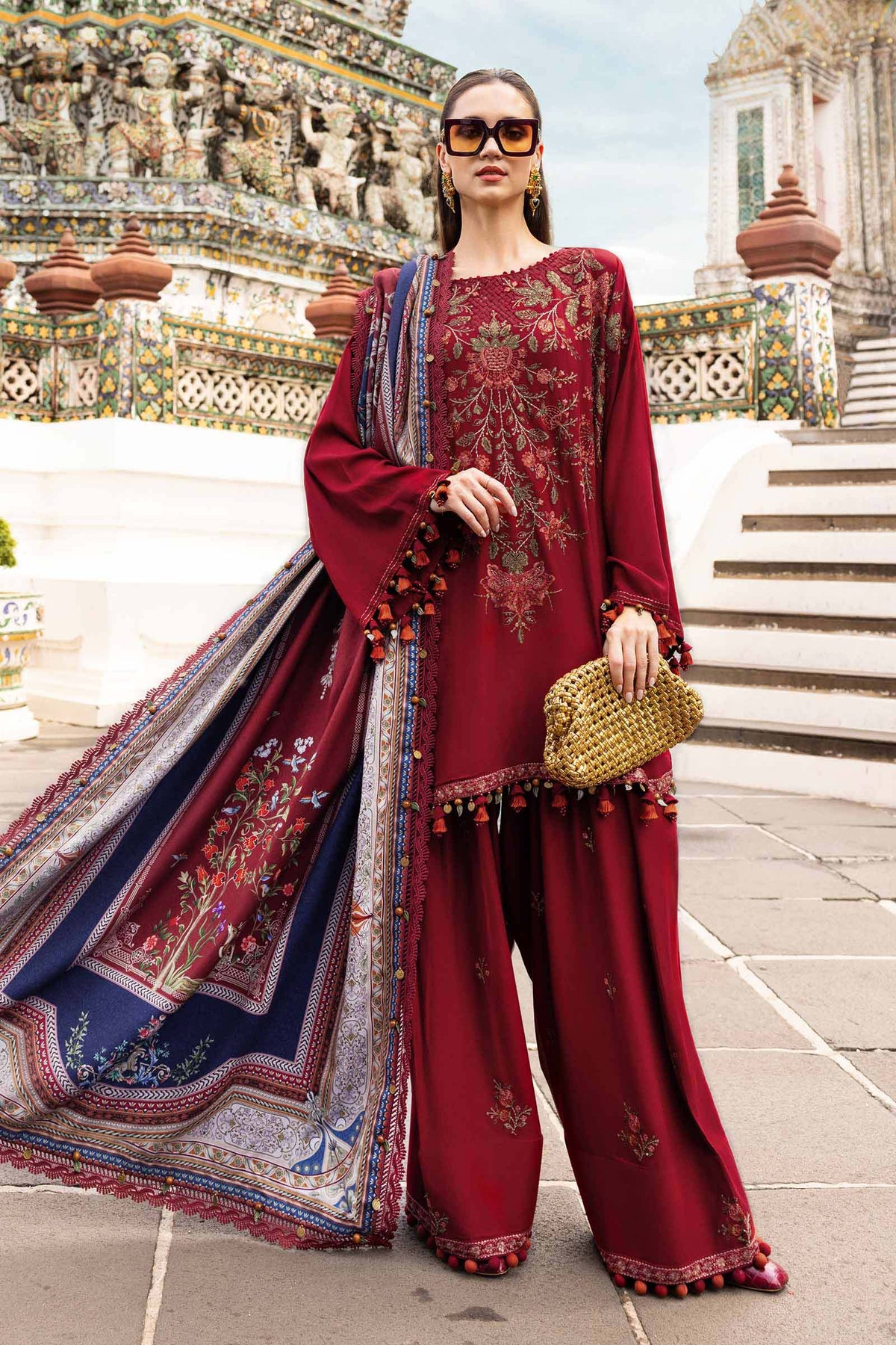 Maria B | M Prints Winter 25 | MPT-2805-A by Maria B - Designer Dress  - Type : Ladies Clothes - Available at Libayah - 100% Original 