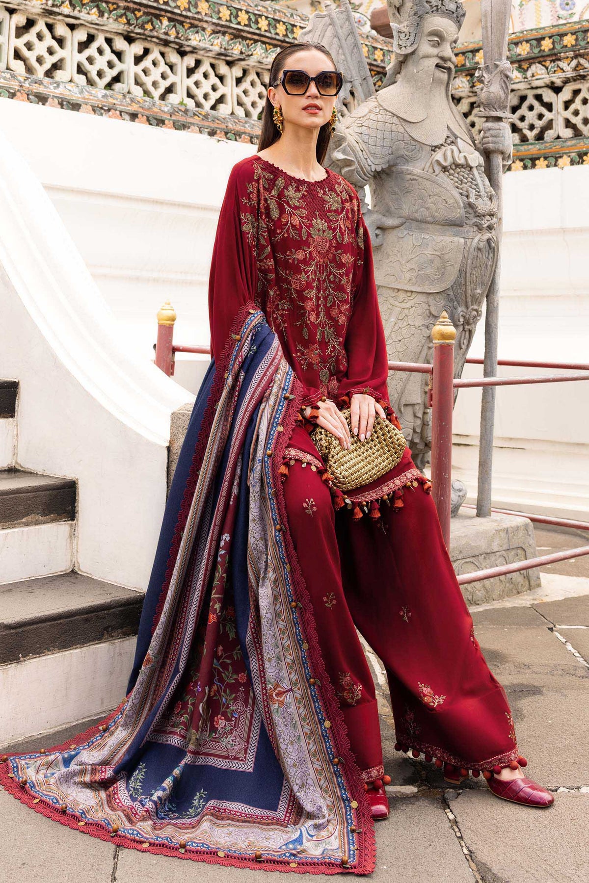Maria B | M Prints Winter 25 | MPT-2805-A by Maria B - Designer Dress  - Type : Ladies Clothes - Available at Libayah - 100% Original 