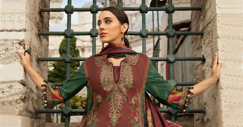 Maria B | M Prints Fall Edit 24 |  MPT-2305-B by Maria B - Designer Dress  - Type : Ladies Clothes - Available at Libayah - 100% Original 
