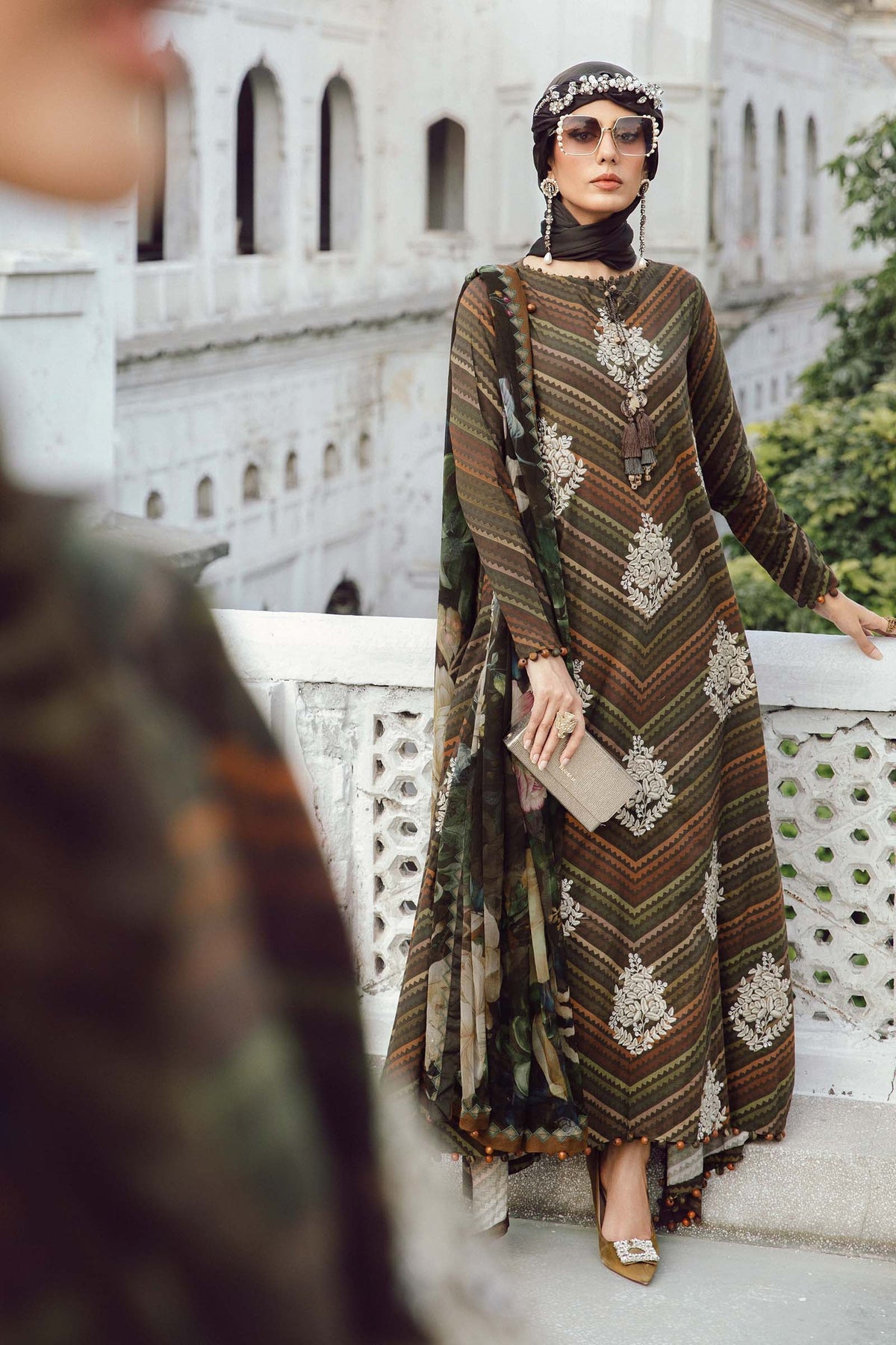MPT-2705-B – authentic Pakistani dress from the Maria B M Prints Winter 25 collection for women in the UK