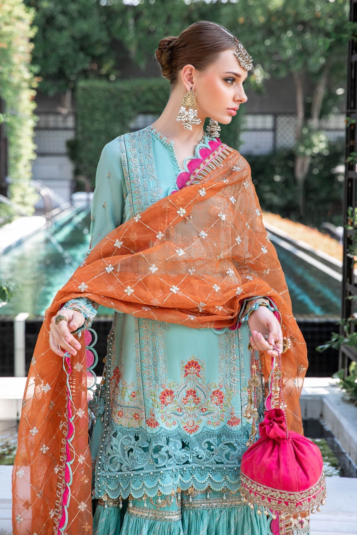 Maria B | Lawn Eid Collection | EL-23-05-Sea Green by Maria B - Designer Dress - Type: Ladies Clothes - Available at Libayah - 100% Original