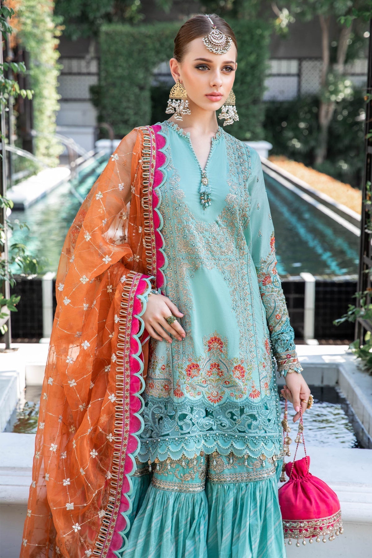 Maria B | Lawn Eid Collection | EL-23-05-Sea Green by Maria B - Designer Dress - Type: Ladies Clothes - Available at Libayah - 100% Original