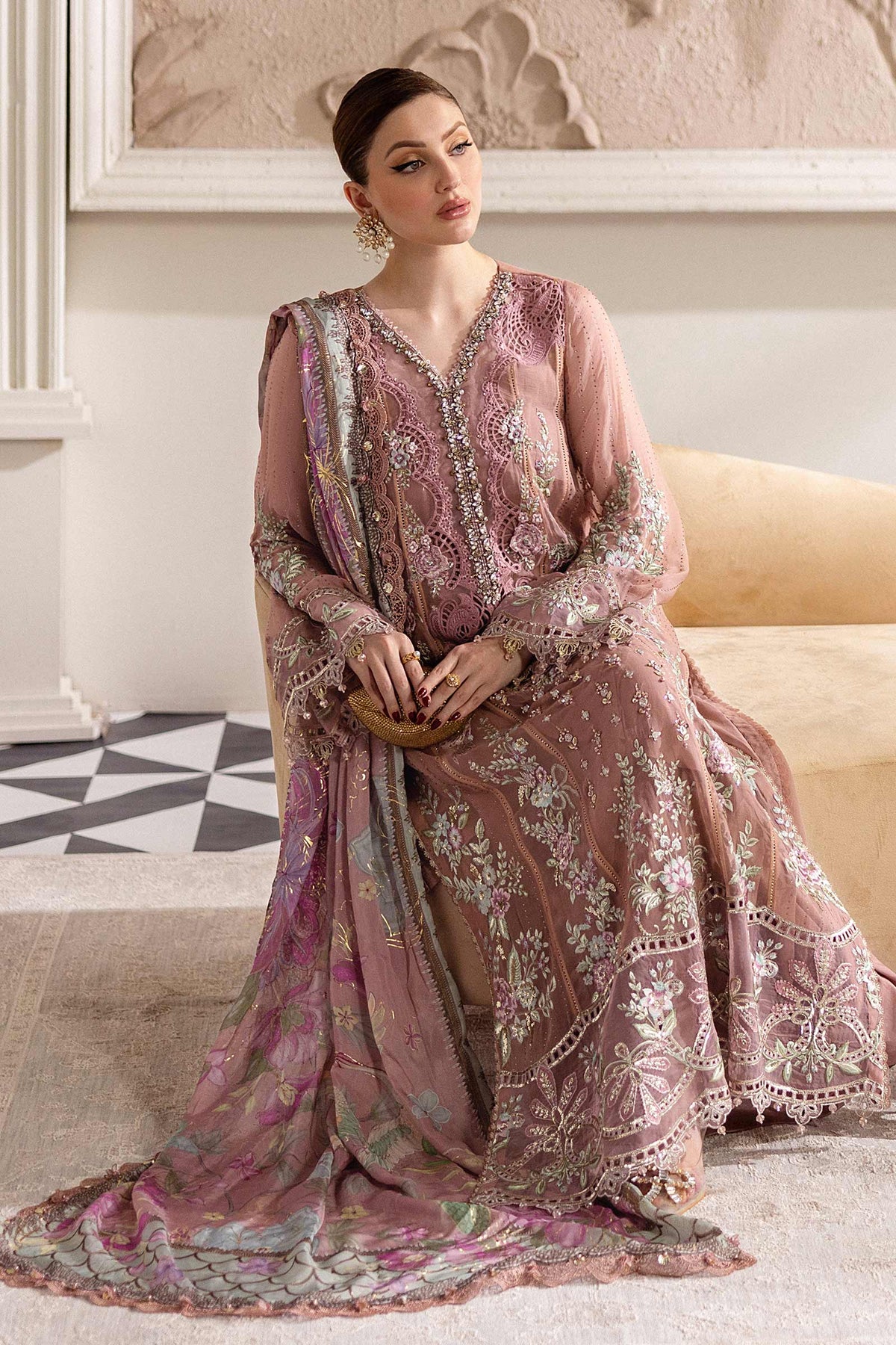 Maria B | Chiffon Formals 25 | MPC-25-105 by Maria B - Designer Dress  - Type : Ladies Clothes - Available at Libayah - 100% Original 