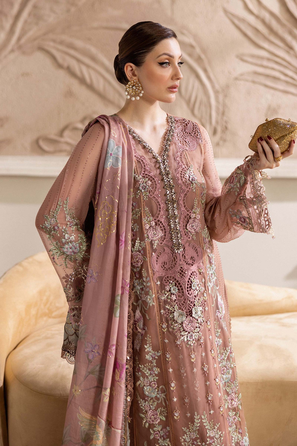 Maria B | Chiffon Formals 25 | MPC-25-105 by Maria B - Designer Dress  - Type : Ladies Clothes - Available at Libayah - 100% Original 