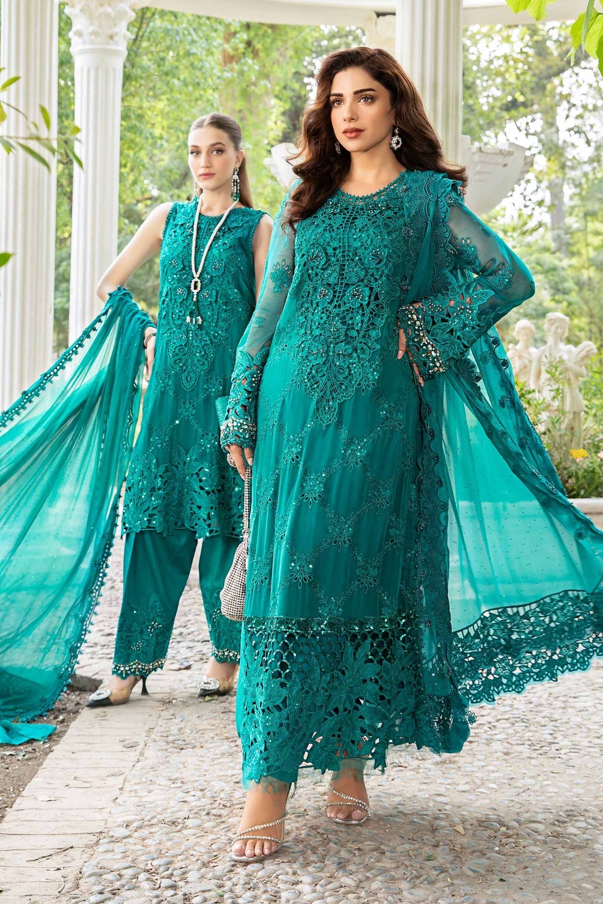 Maria B | Chiffon Formals 24 | Chiffon Suit | MPC-24-105 by Maria B - Designer Dress - Type: Formal - Available at Libayah - 100% Original