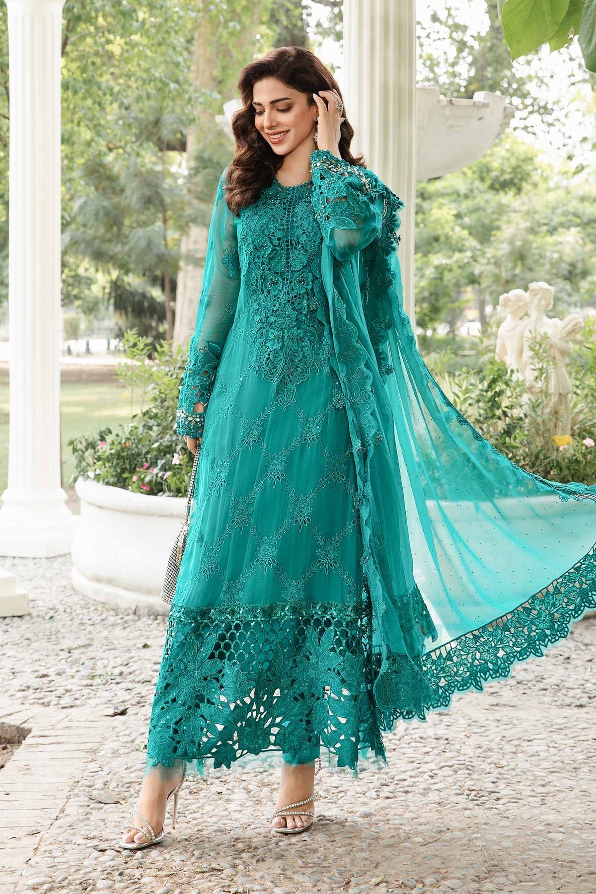 Maria B | Chiffon Formals 24 | Chiffon Suit | MPC-24-105 by Maria B - Designer Dress - Type: Formal - Available at Libayah - 100% Original