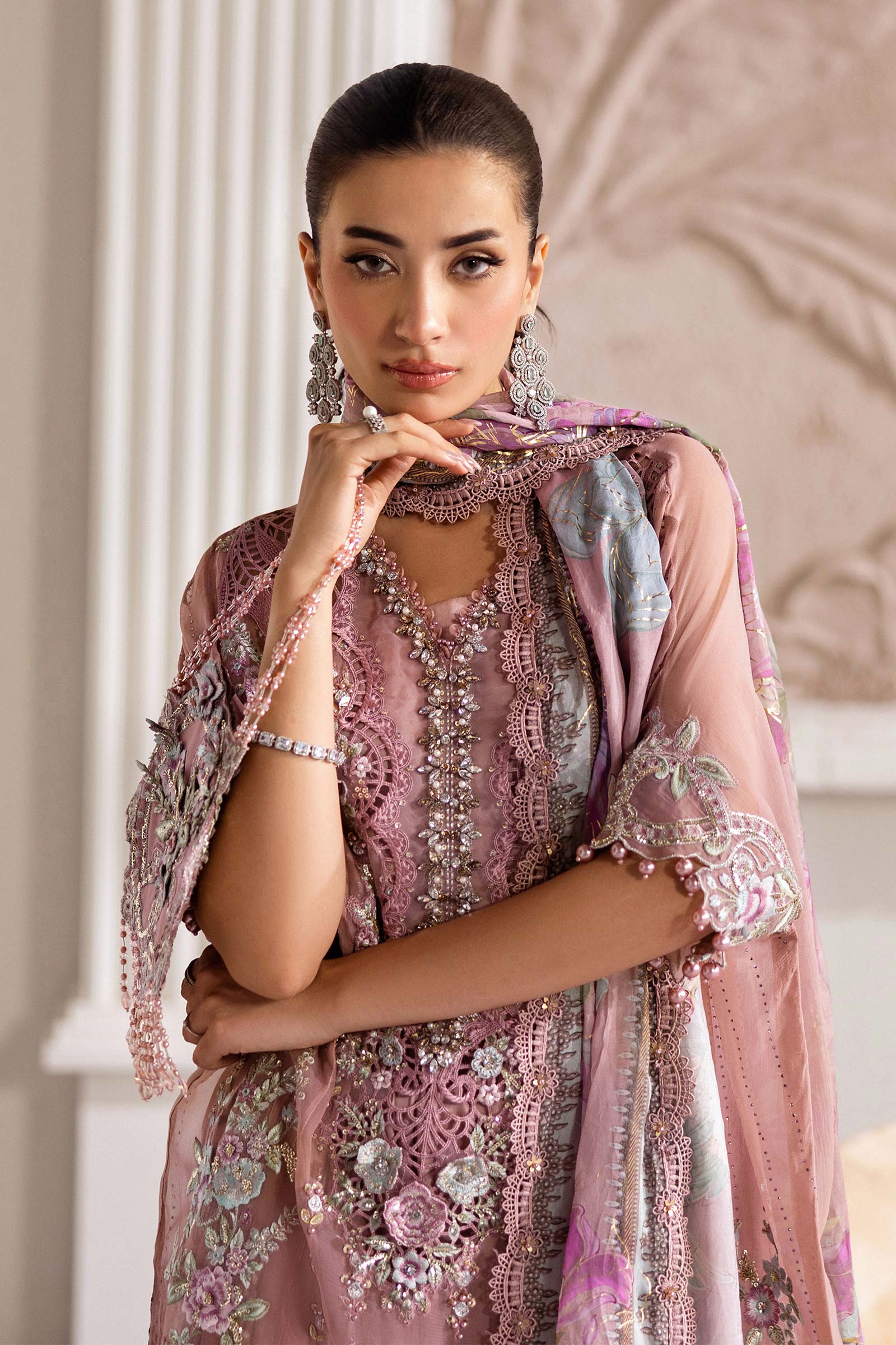 Maria B | Chiffon Formals 25 | MPC-25-105 by Maria B - Designer Dress  - Type : Ladies Clothes - Available at Libayah - 100% Original 