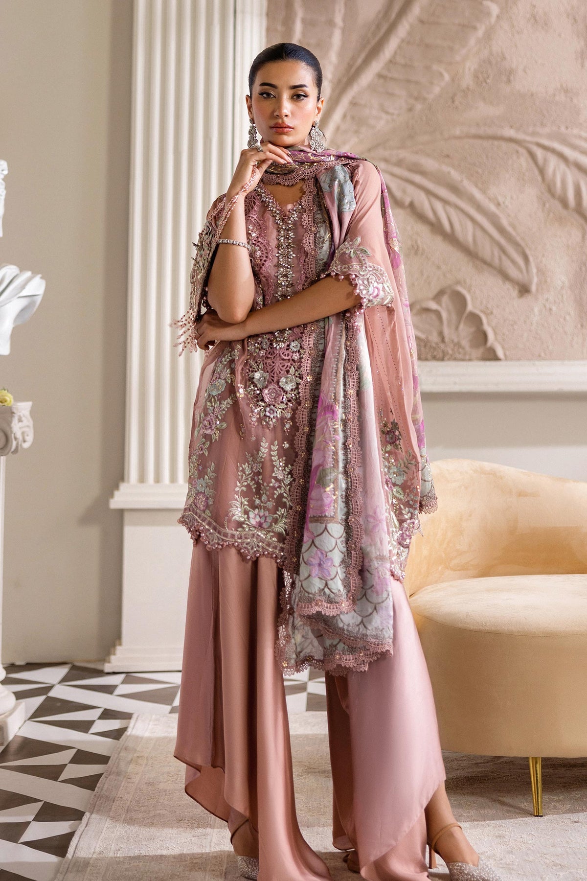 Maria B | Chiffon Formals 25 | MPC-25-105 by Maria B - Designer Dress  - Type : Ladies Clothes - Available at Libayah - 100% Original 
