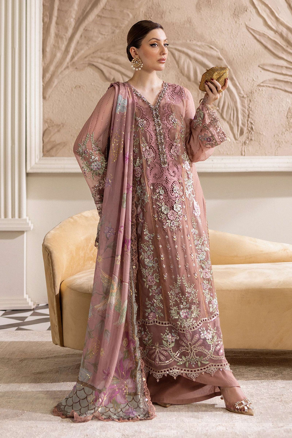 Maria B | Chiffon Formals 25 | MPC-25-105 by Maria B - Designer Dress  - Type : Ladies Clothes - Available at Libayah - 100% Original 