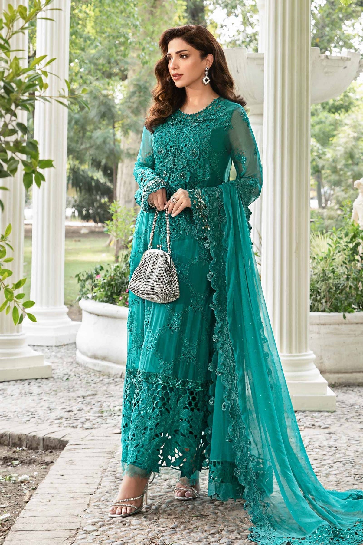 Maria B | Chiffon Formals 24 | Chiffon Suit | MPC-24-105 by Maria B - Designer Dress - Type: Formal - Available at Libayah - 100% Original